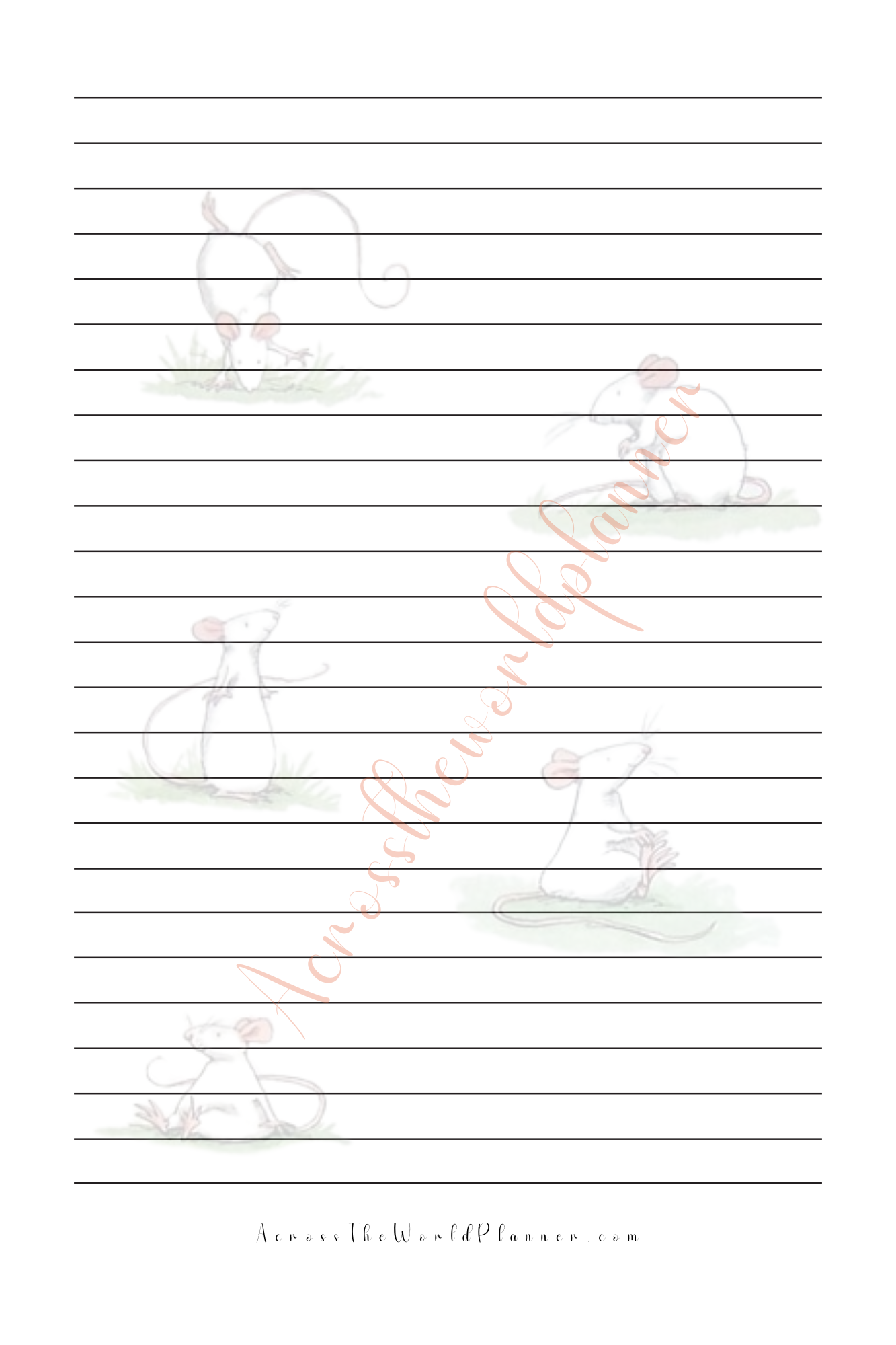 Planner de Animales (Ratones) - Agenda personalizada