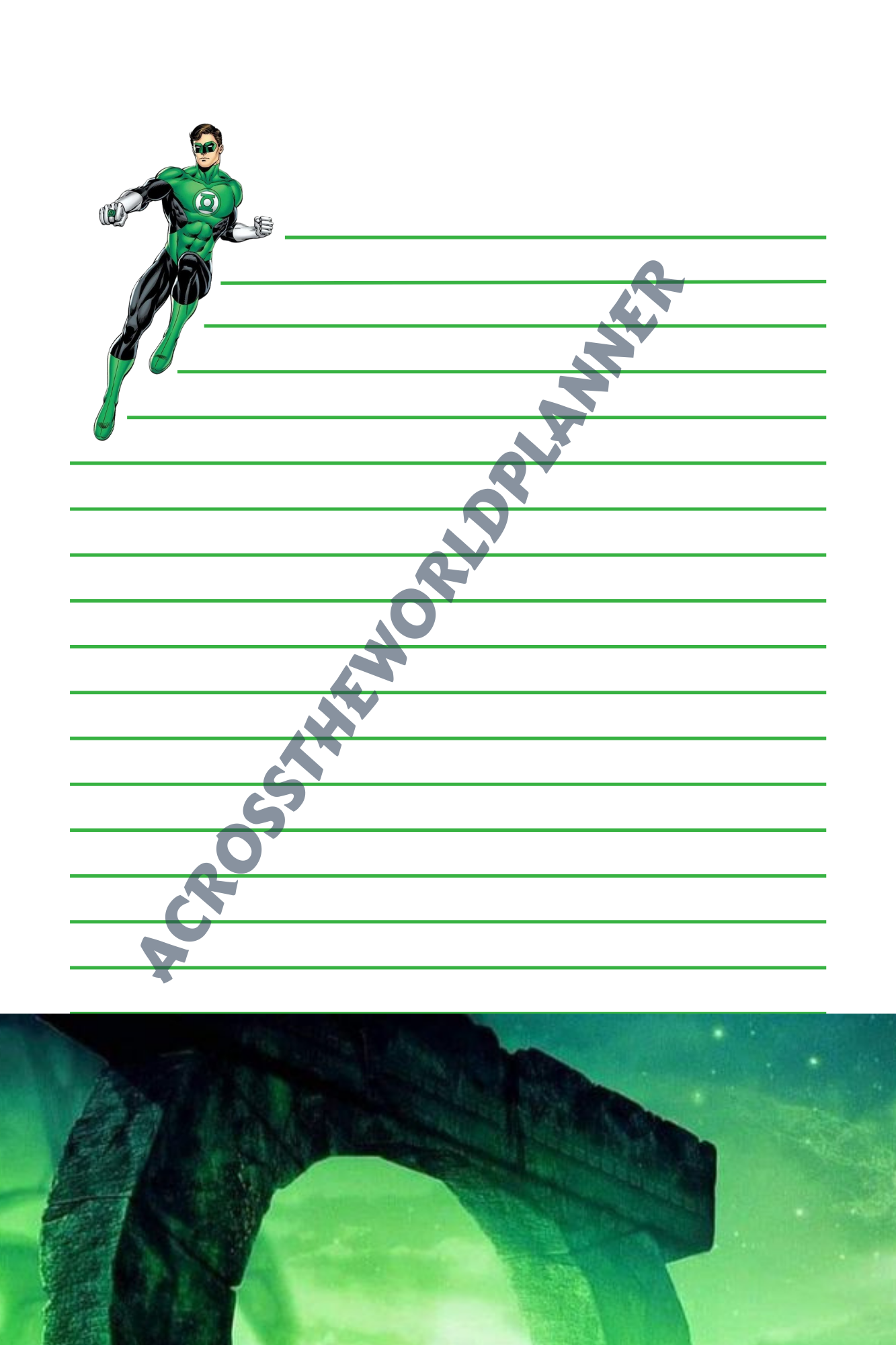 Planner personalizado Super Hérores: Linterna verde