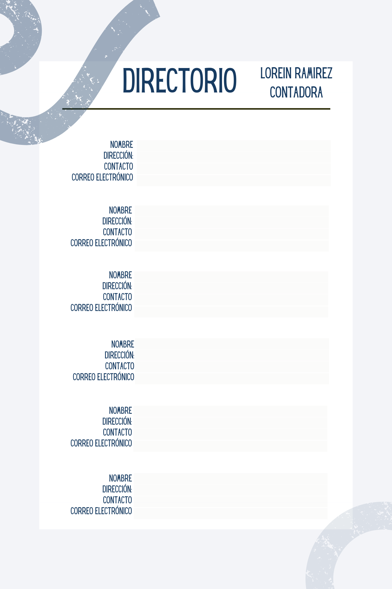 Planner Corporativo - Cintas Azules Contadora y Gerente