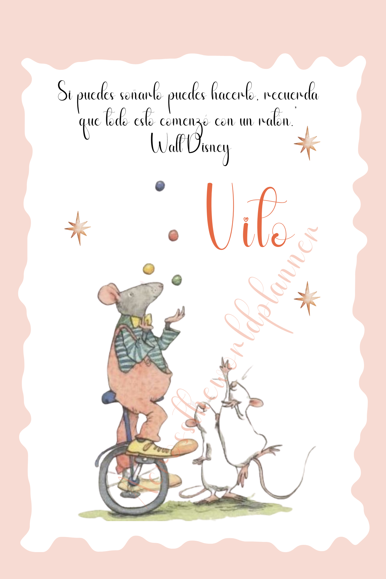 Planner de Animales (Ratones) - Agenda personalizada