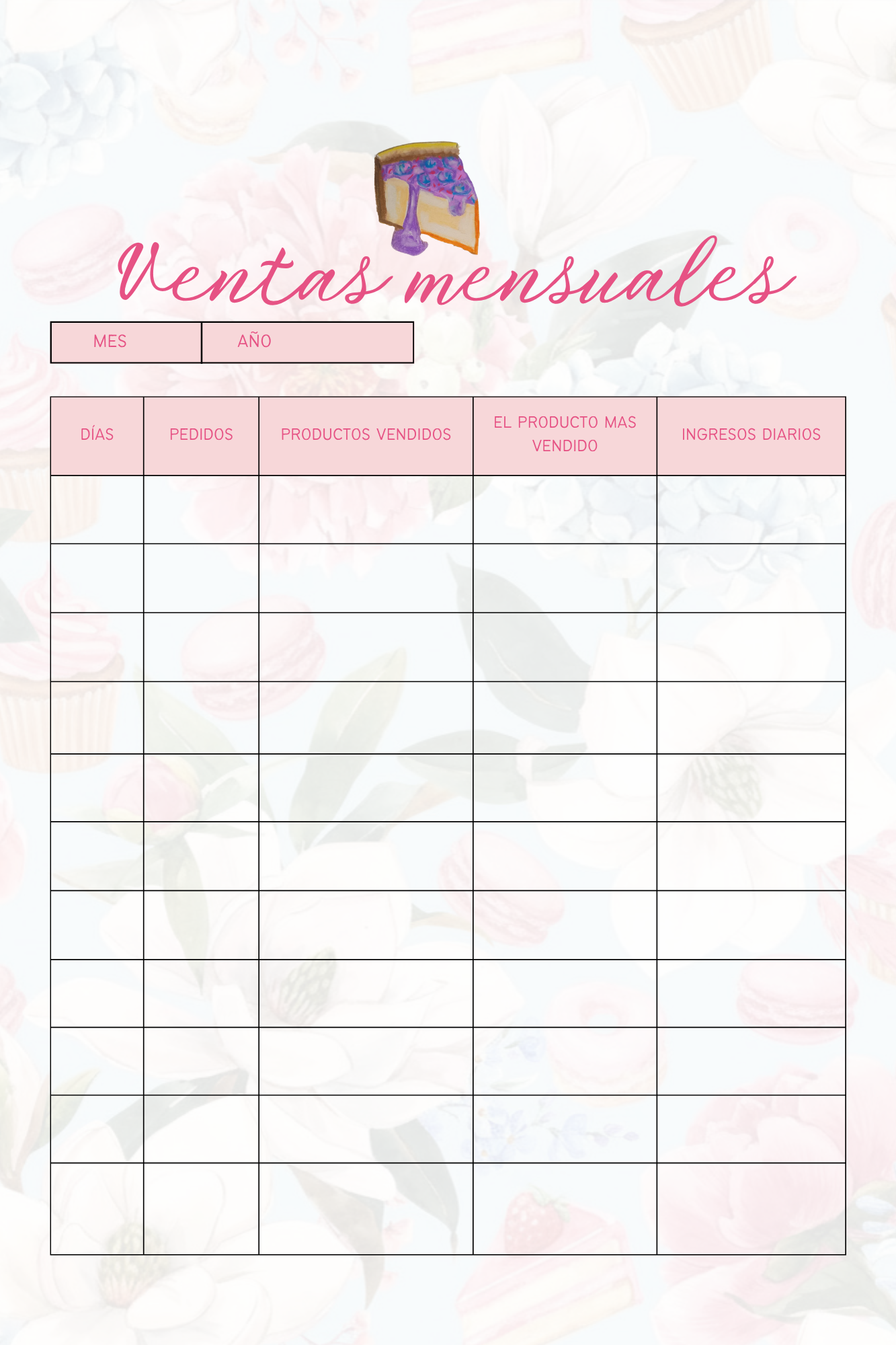 🍰 Planner Creativo para Emprendedoras Reposteras