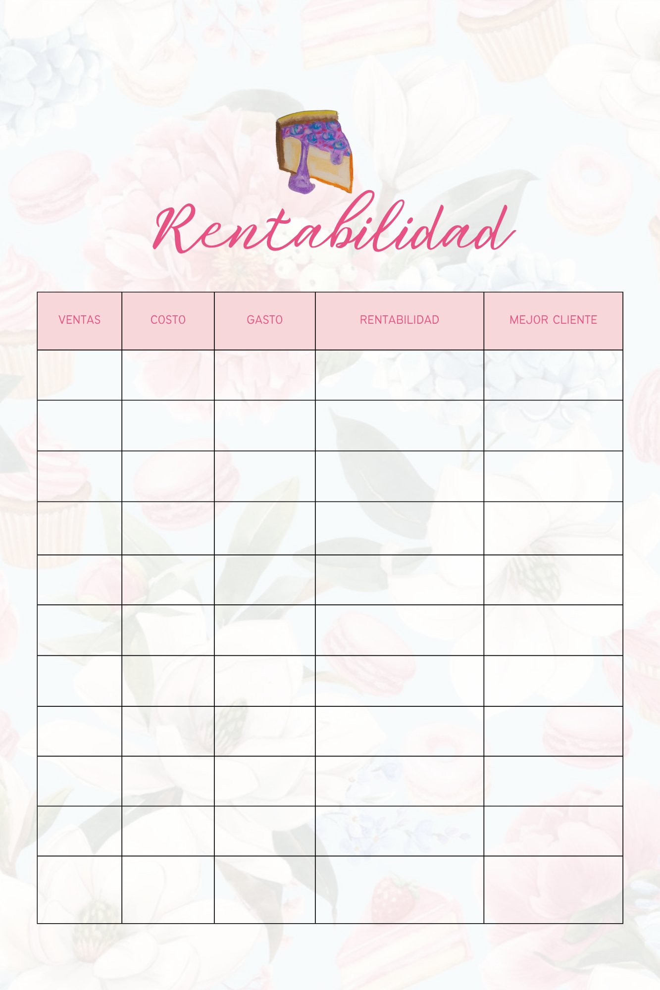 🍰 Planner Creativo para Emprendedoras Reposteras