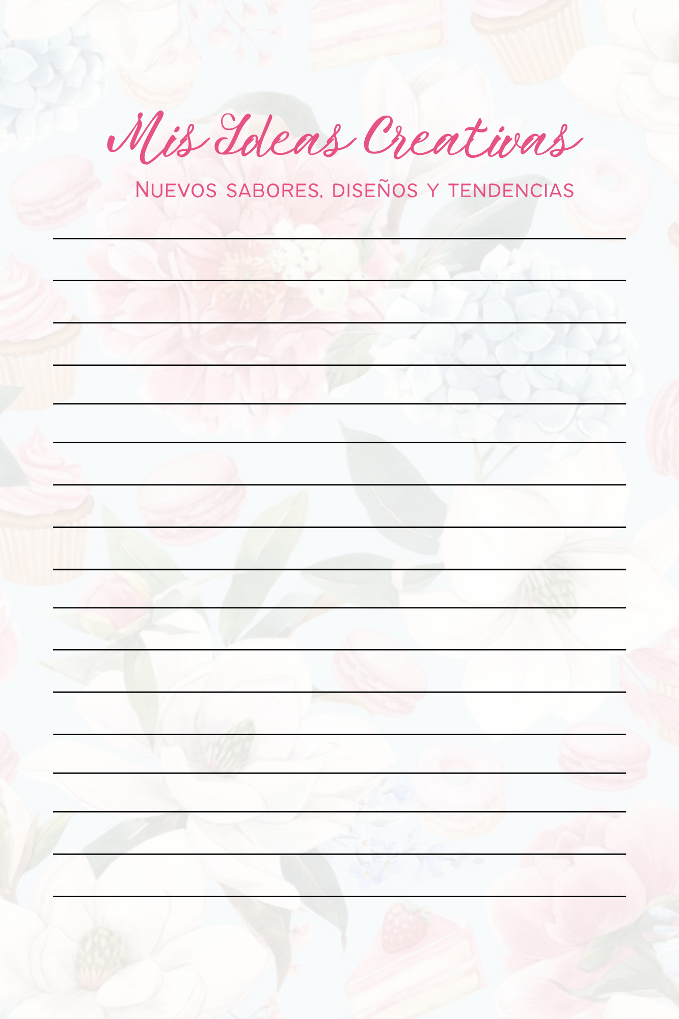 🍰 Planner Creativo para Emprendedoras Reposteras