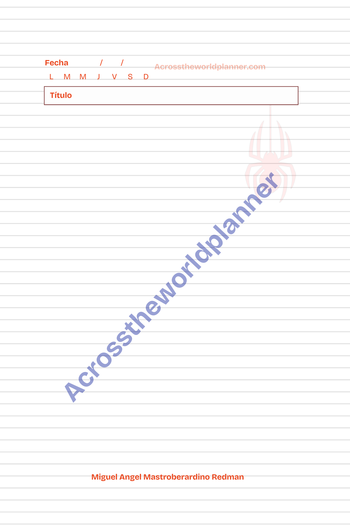 Cuaderno Personalizado: Spider Man