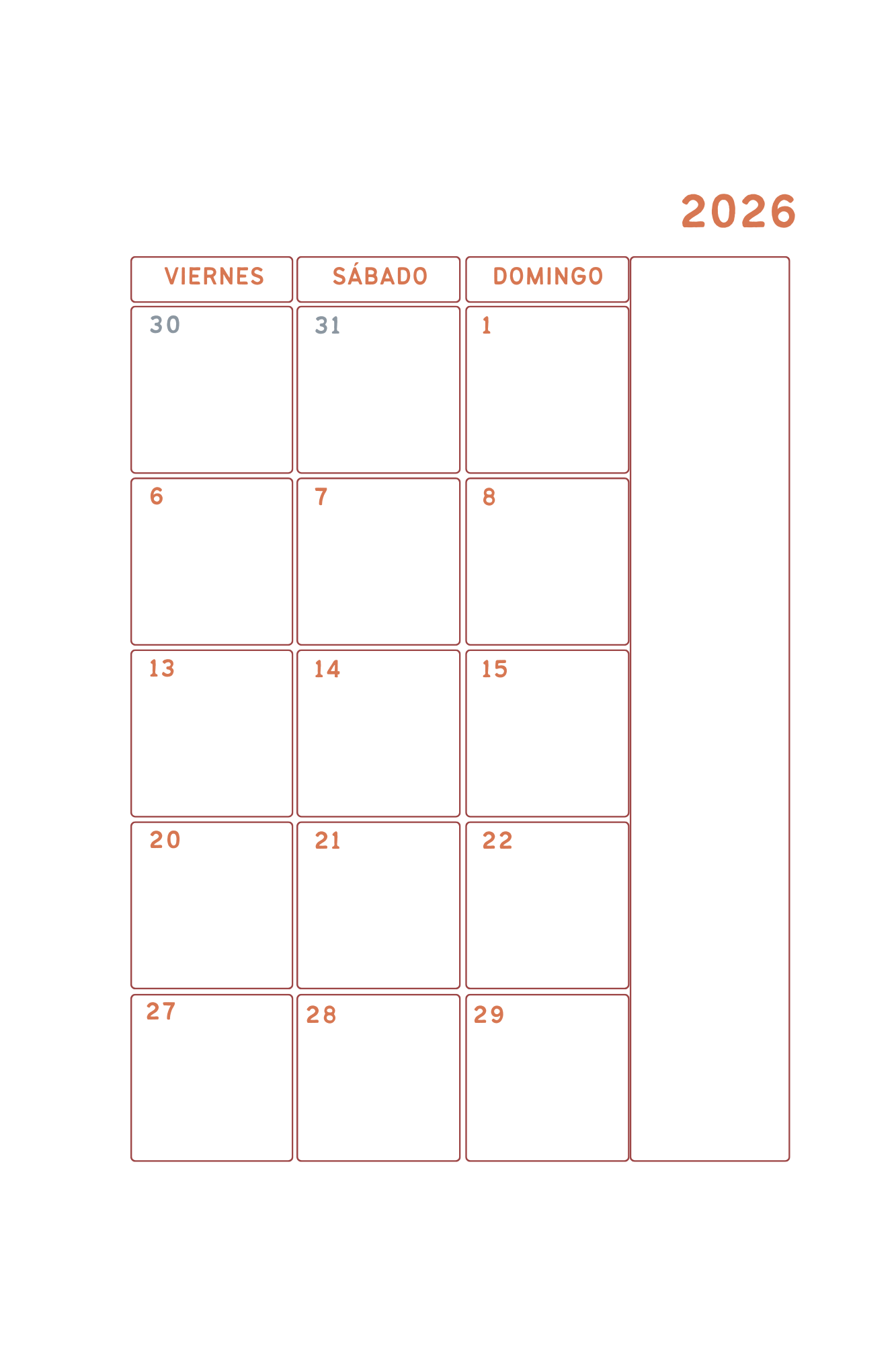 Agenda 2026 Descargable