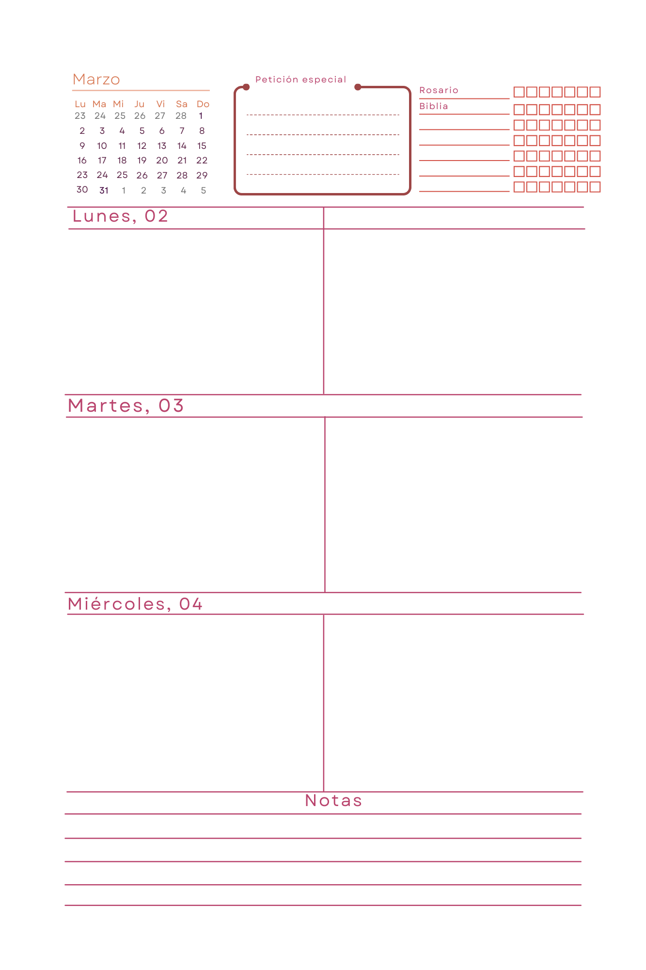 Planner personalizado Virgenes