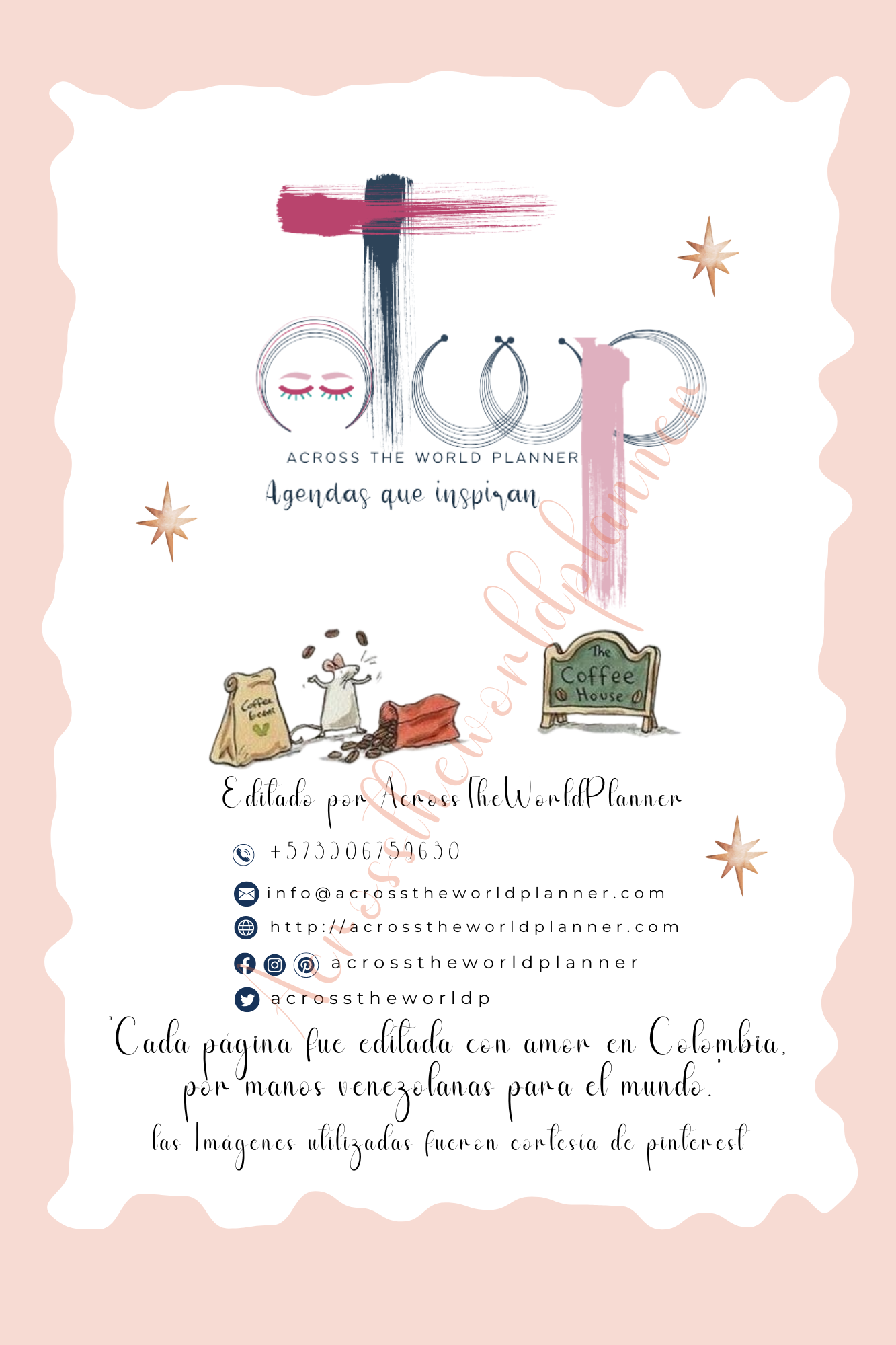 Planner de Animales (Ratones) - Agenda personalizada