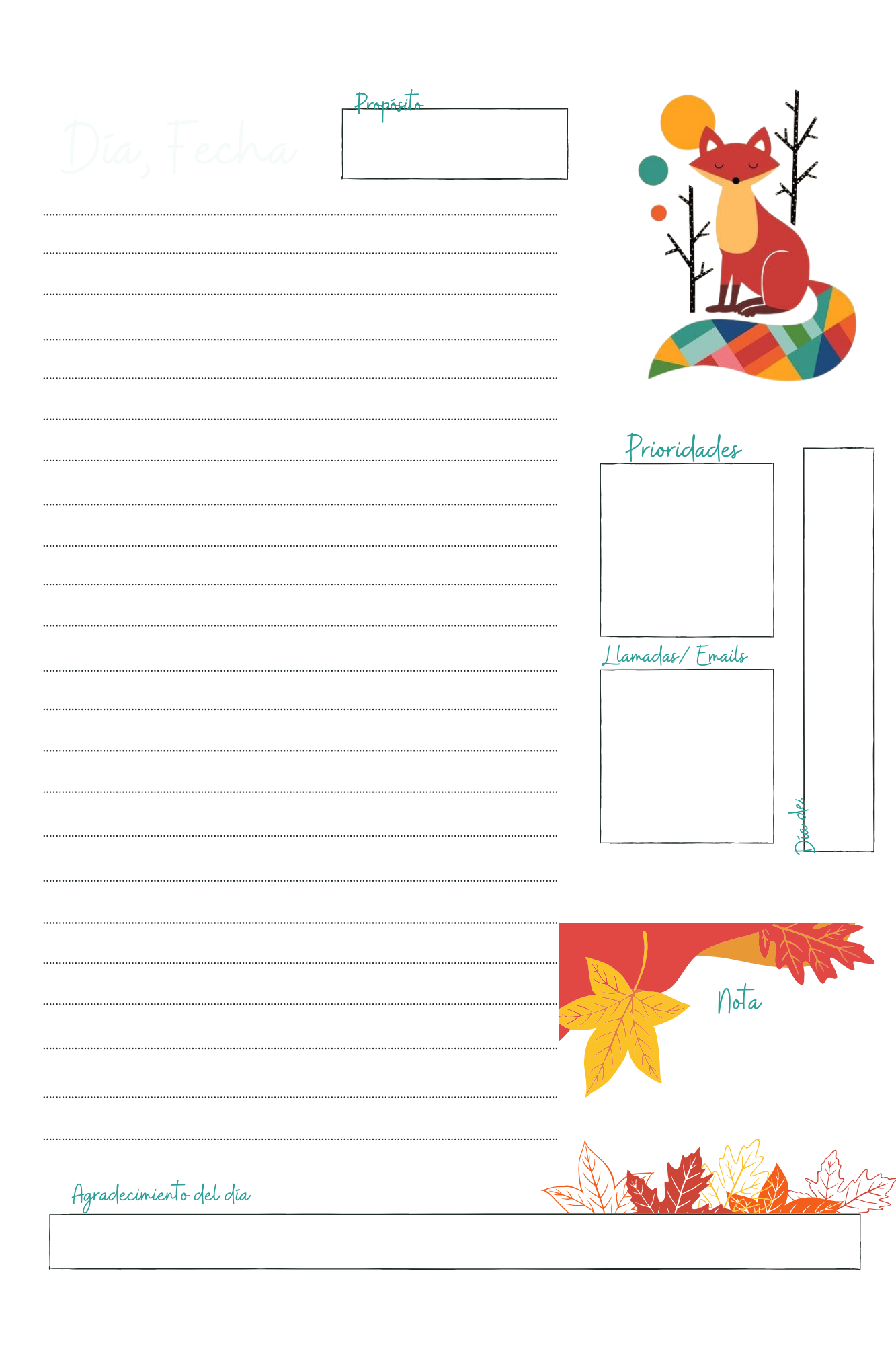 Planner Animales (Zorro) - Agenda personalizada para los amantes de los zorros