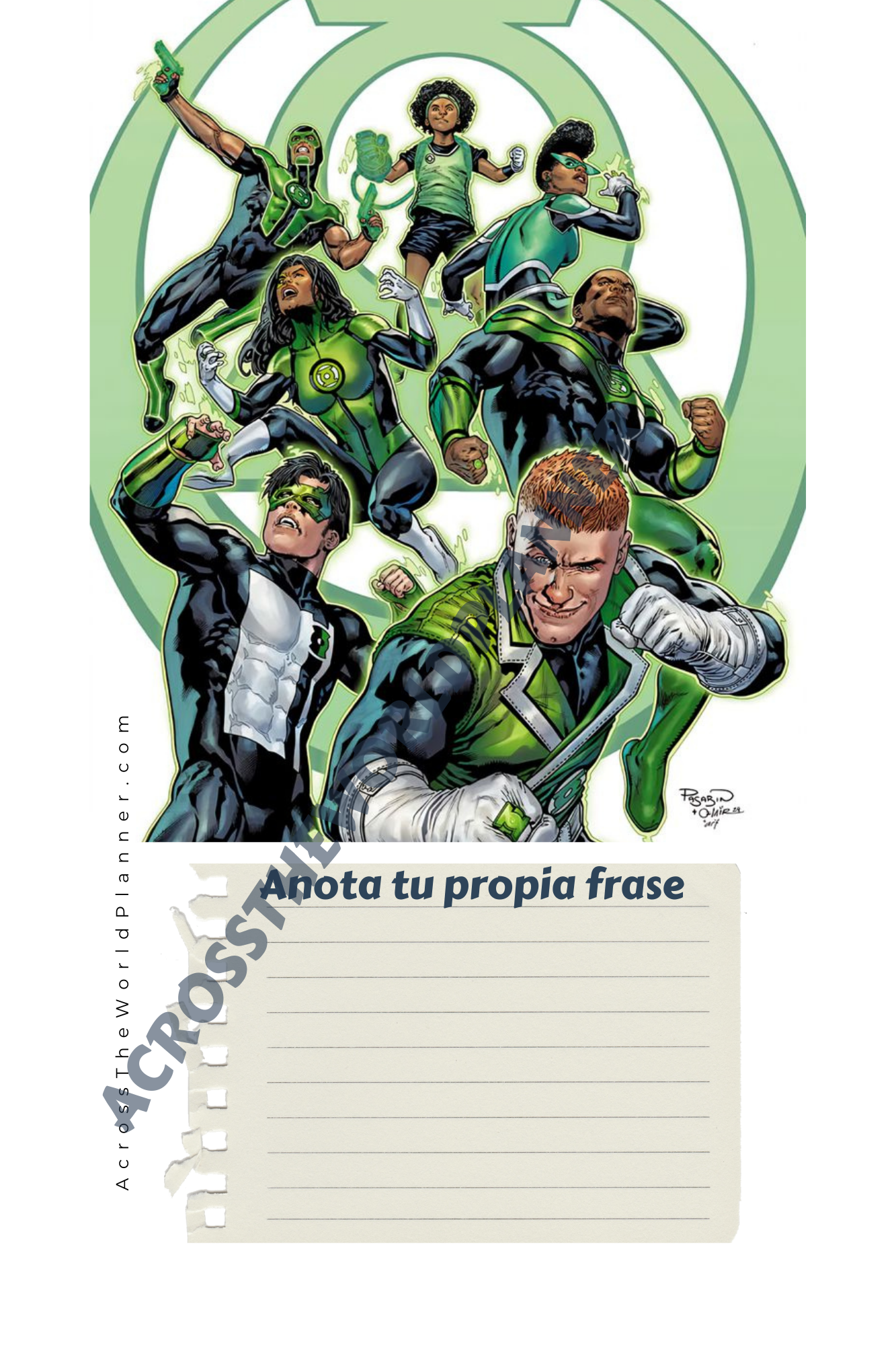 Planner personalizado Super Hérores: Linterna verde