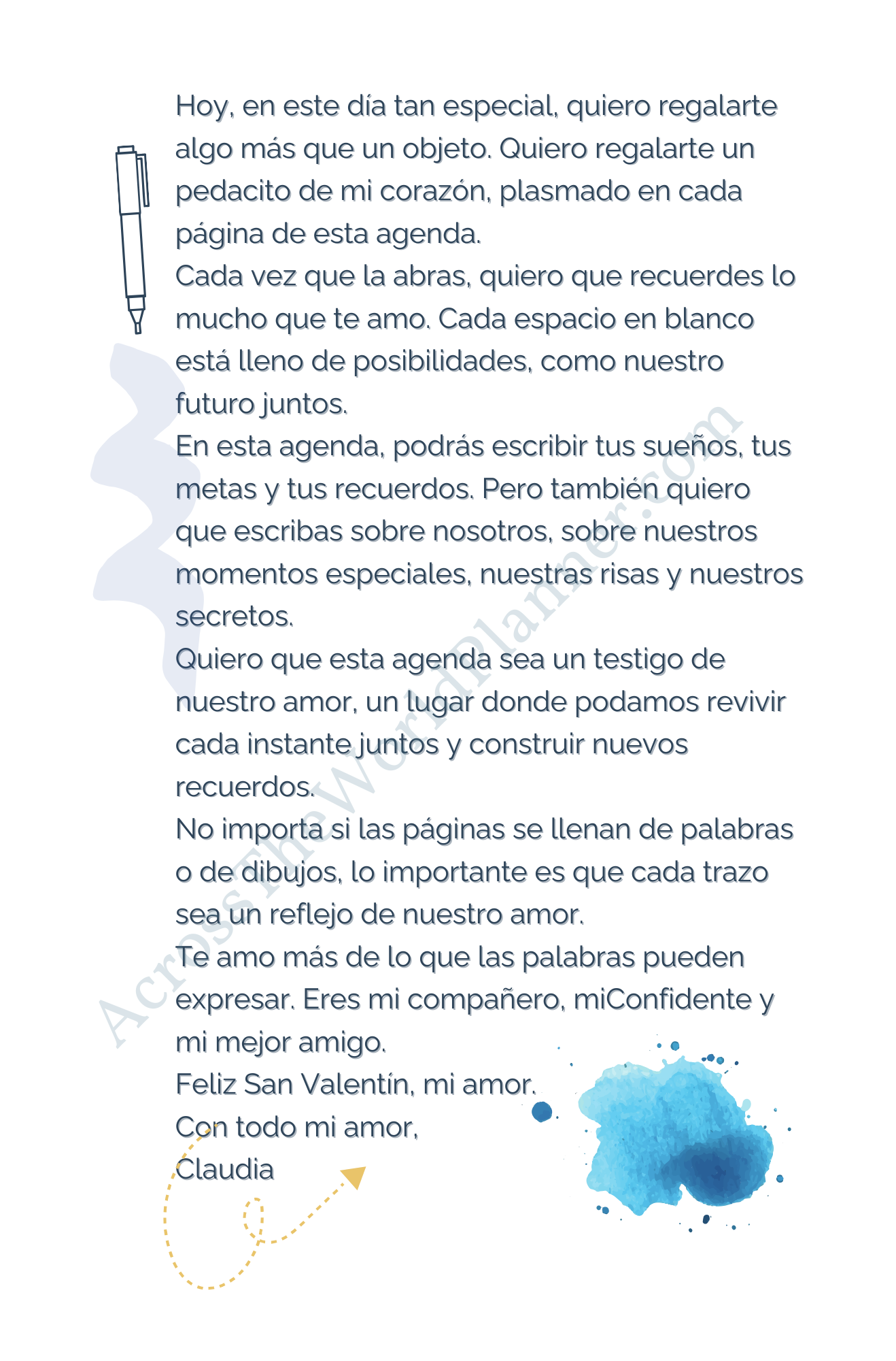 Planner personalizado San Valentín para él