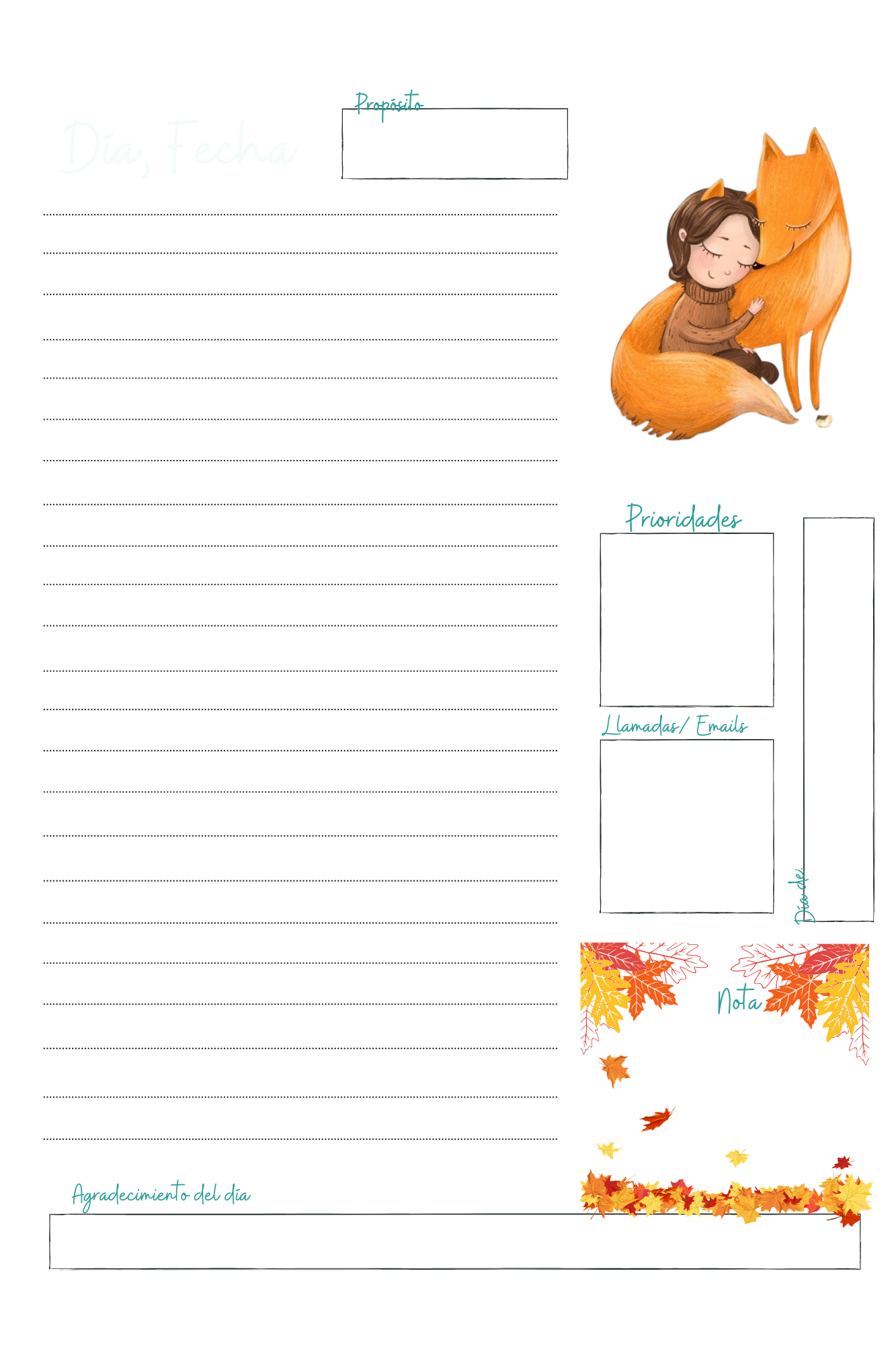 Planner Animales (Zorro) - Agenda personalizada para los amantes de los zorros