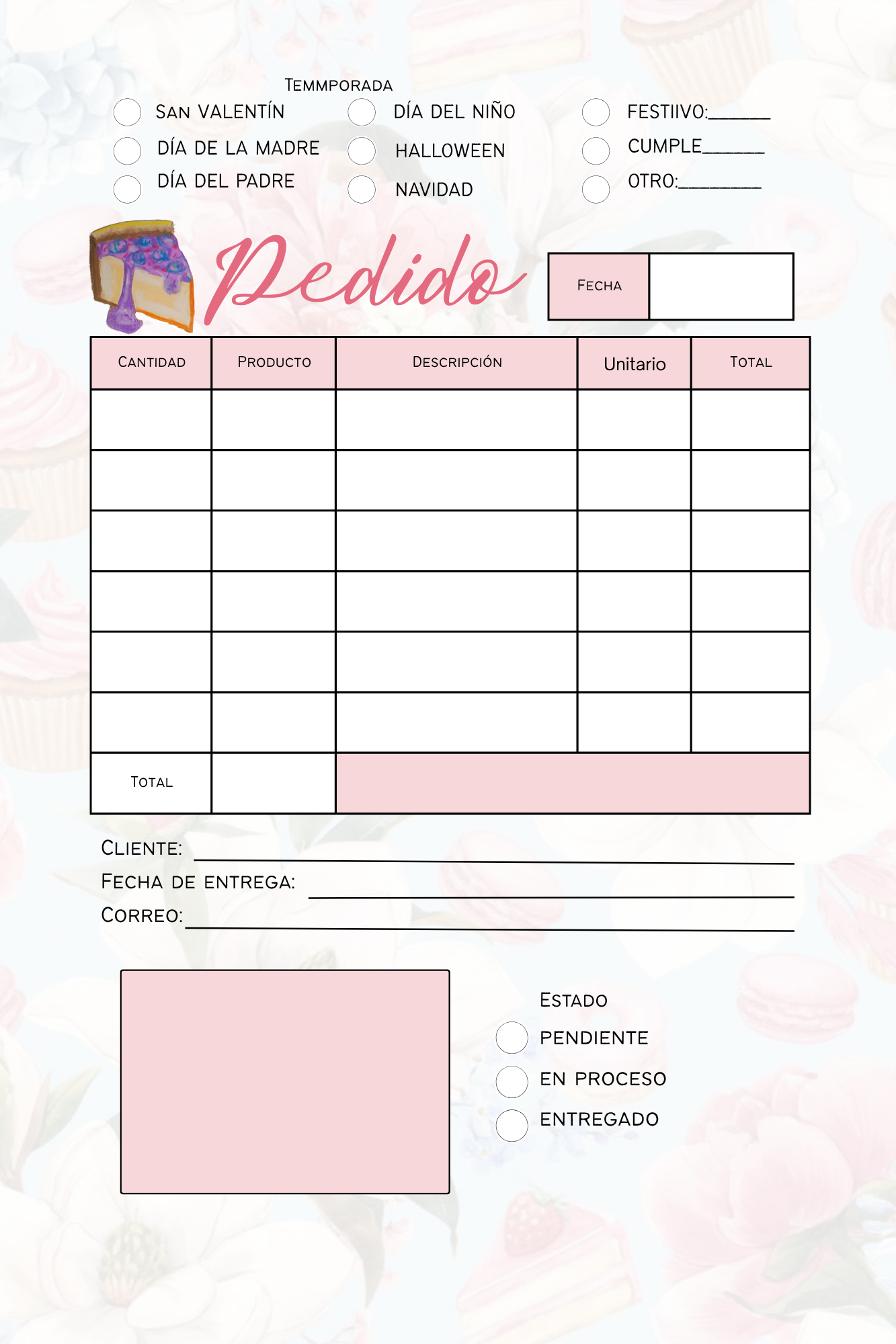 🍰 Planner Creativo para Emprendedoras Reposteras
