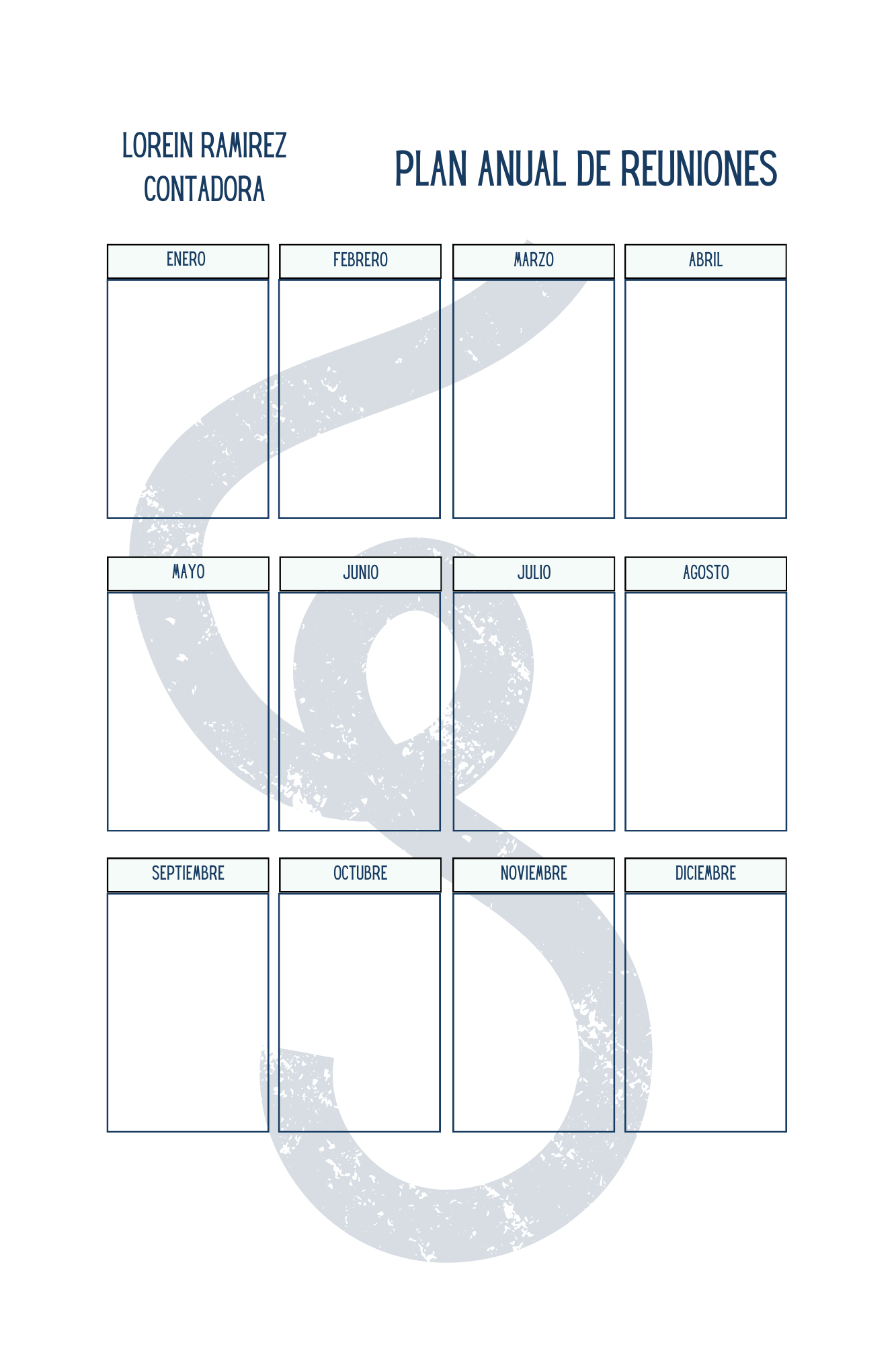 Planner Corporativo - Cintas Azules Contadora y Gerente