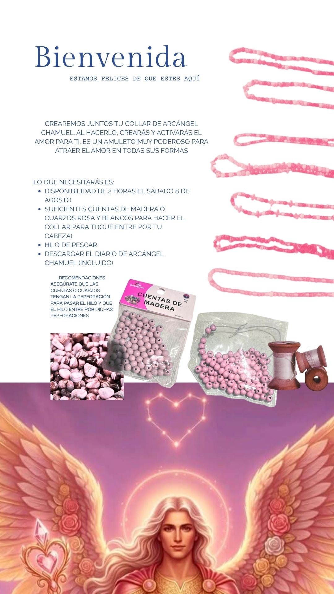 Taller de Creacion Collar Arcángel Chamuel + Mi diario del Amor Arcángel Chamuel