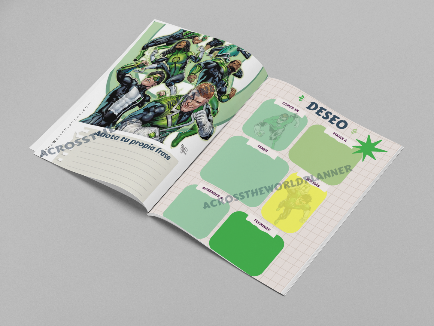 Planner personalizado Super Hérores: Linterna verde