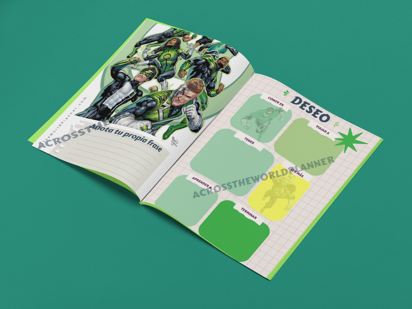 Planner personalizado Super Hérores: Linterna verde